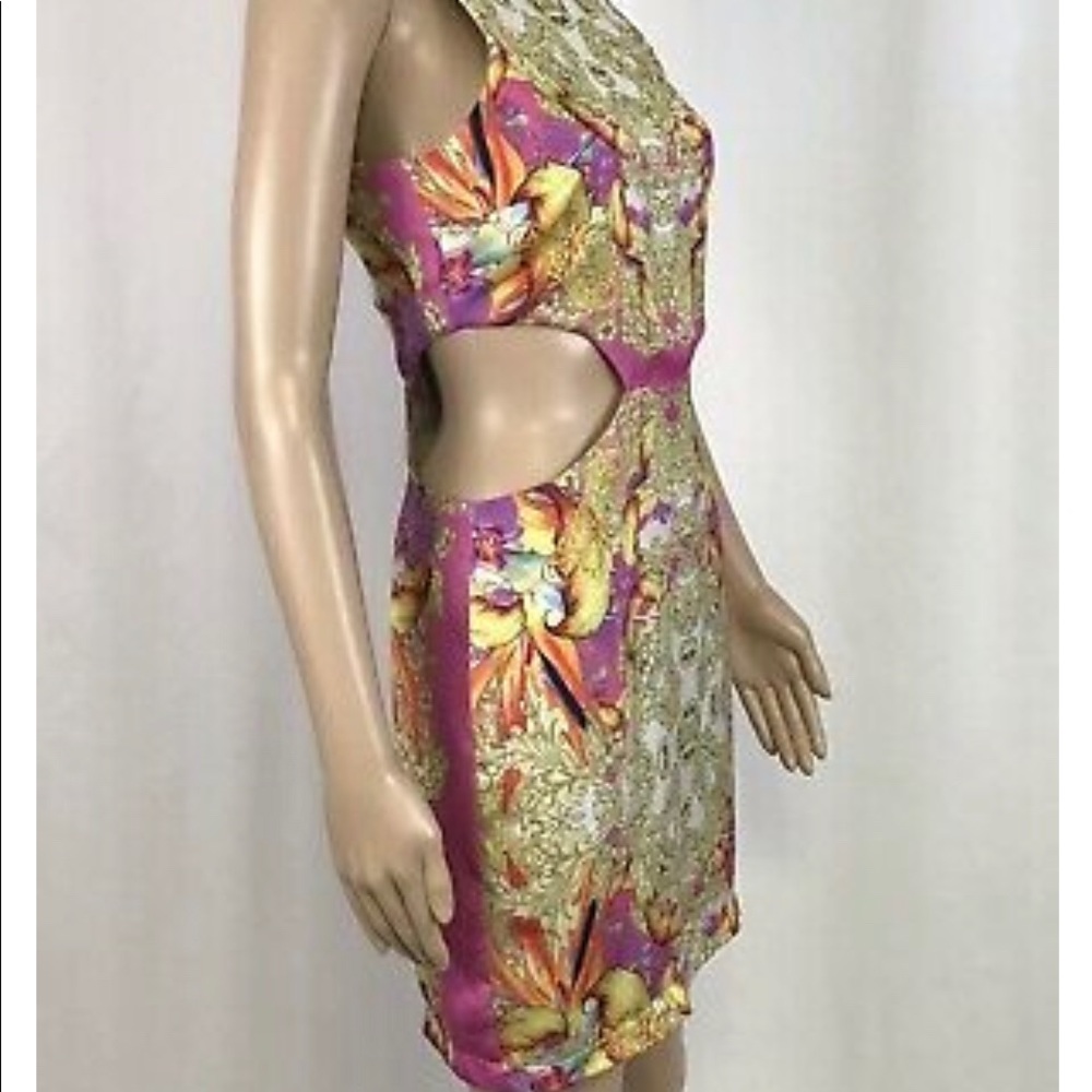 Naven cut out pink paisley dress